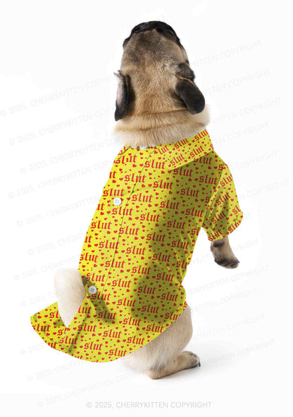 Yellow Slxt Y2K Pet Shirts Cherrykitten