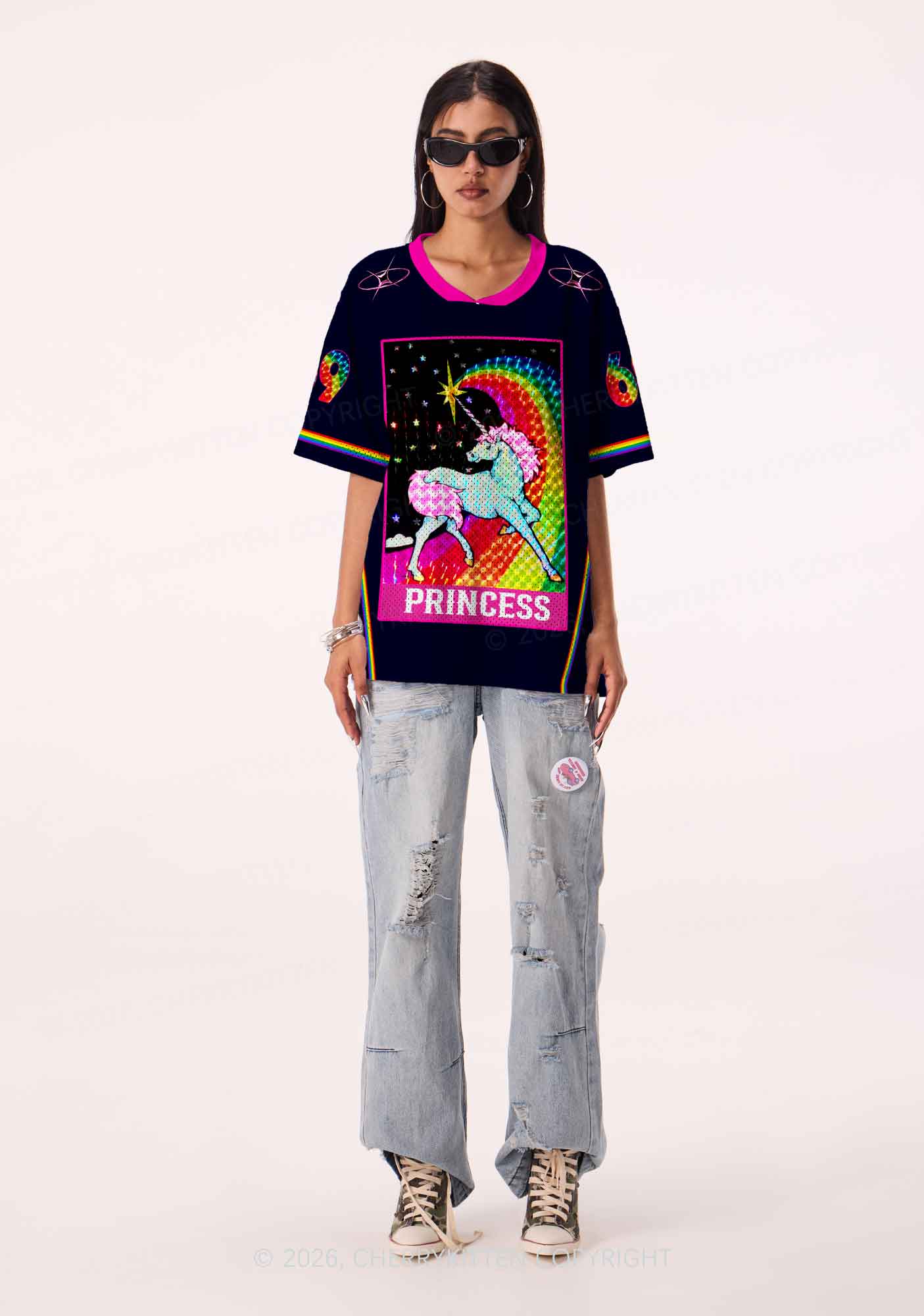 Princess Unicorn Rainbow Y2K Sport Jersey Shirts Cherrykitten