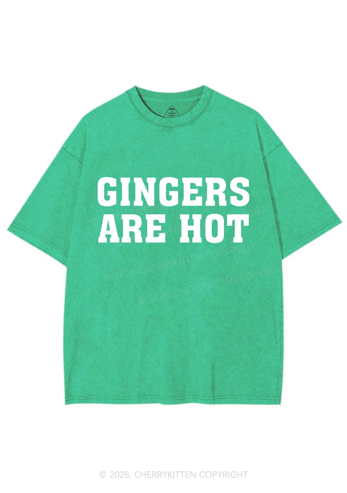 Gingers Are Hot St Patricks Y2K Shirts Washed Tee Cherrykitten