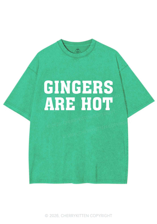 Gingers Are Hot St Patricks Y2K Shirts Washed Tee Cherrykitten