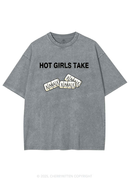Hot Girls Take Xanax Y2K Shirts Washed Tee Cherrykitten