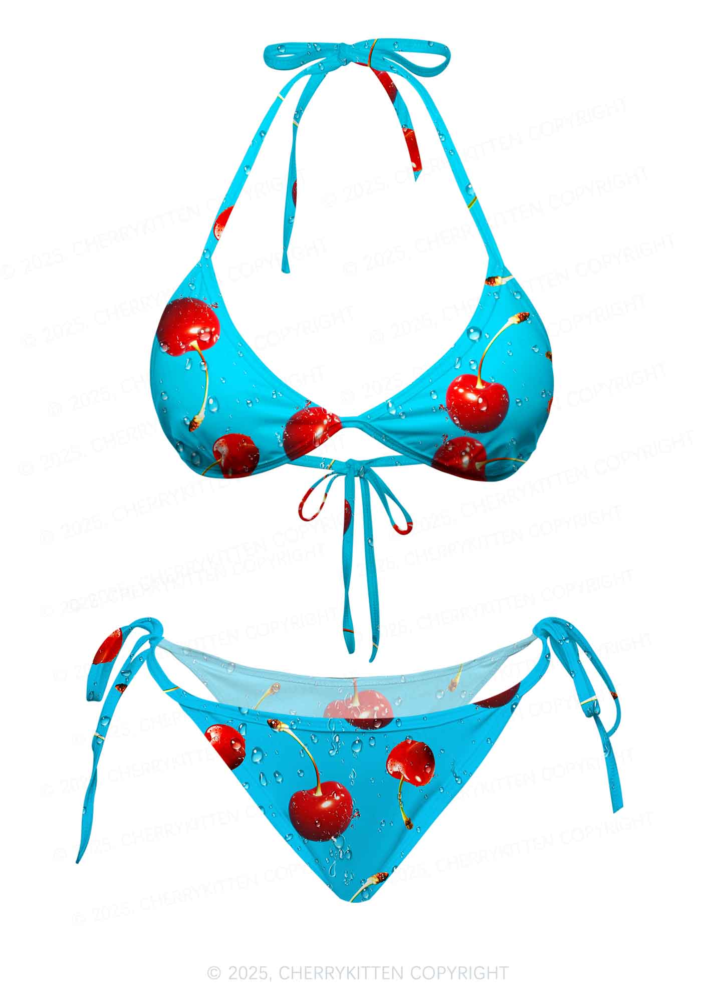 Fresh Cherry Y2K Print Bikini Set Cherrykitten