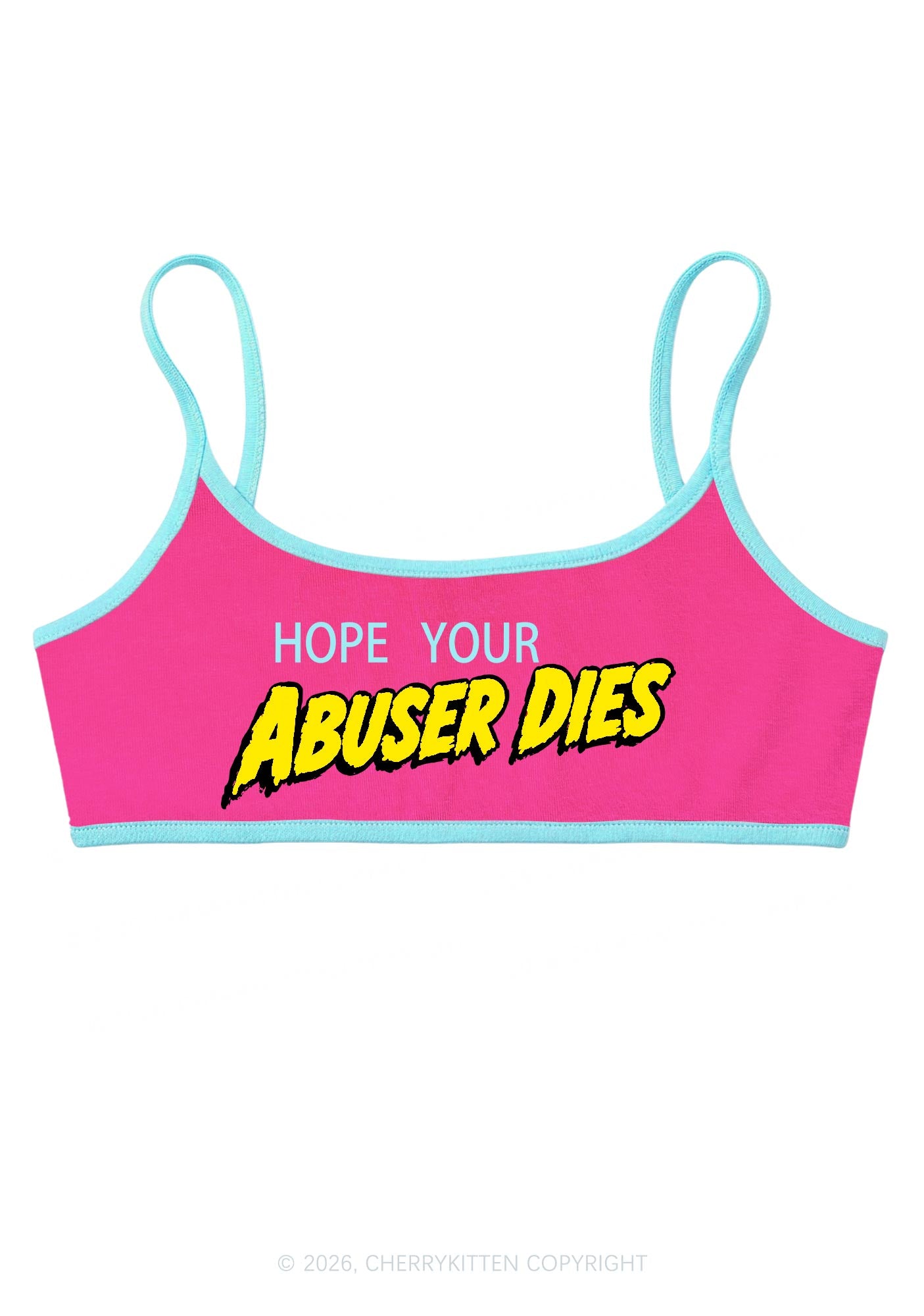 Hope Your Abuser Dies Y2K Super Crop Cami Cherrykitten