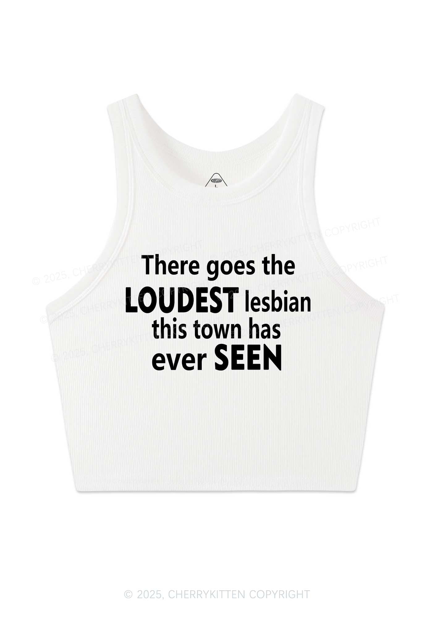 Loudest Lesbian Has Ever Seen Y2K Crop Tank Top Cherrykitten