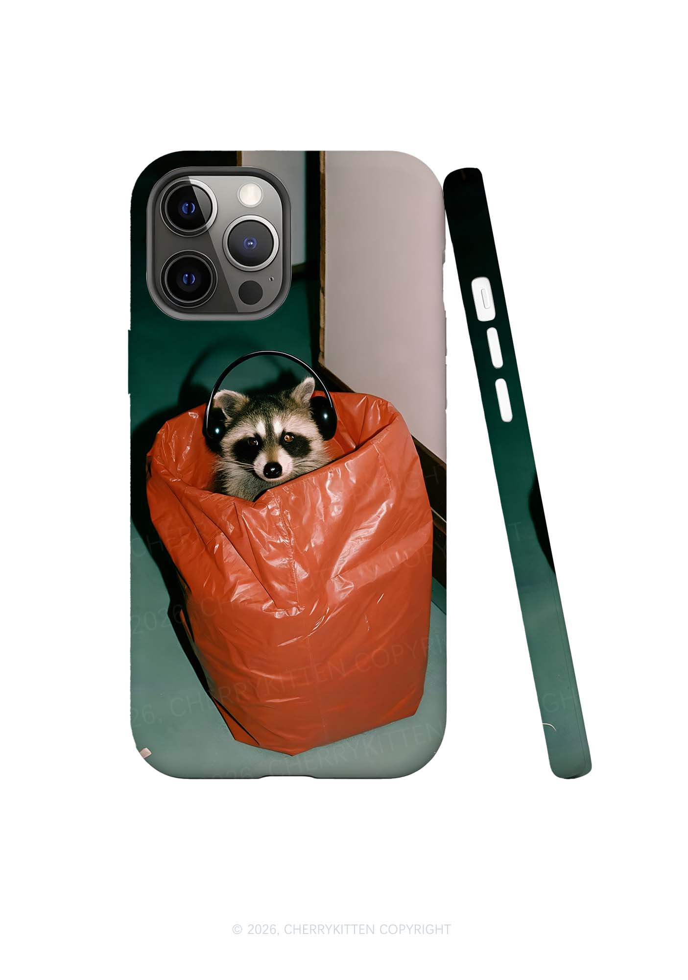 Raccoon With Headphones Y2K Phone Case Cherrykitten