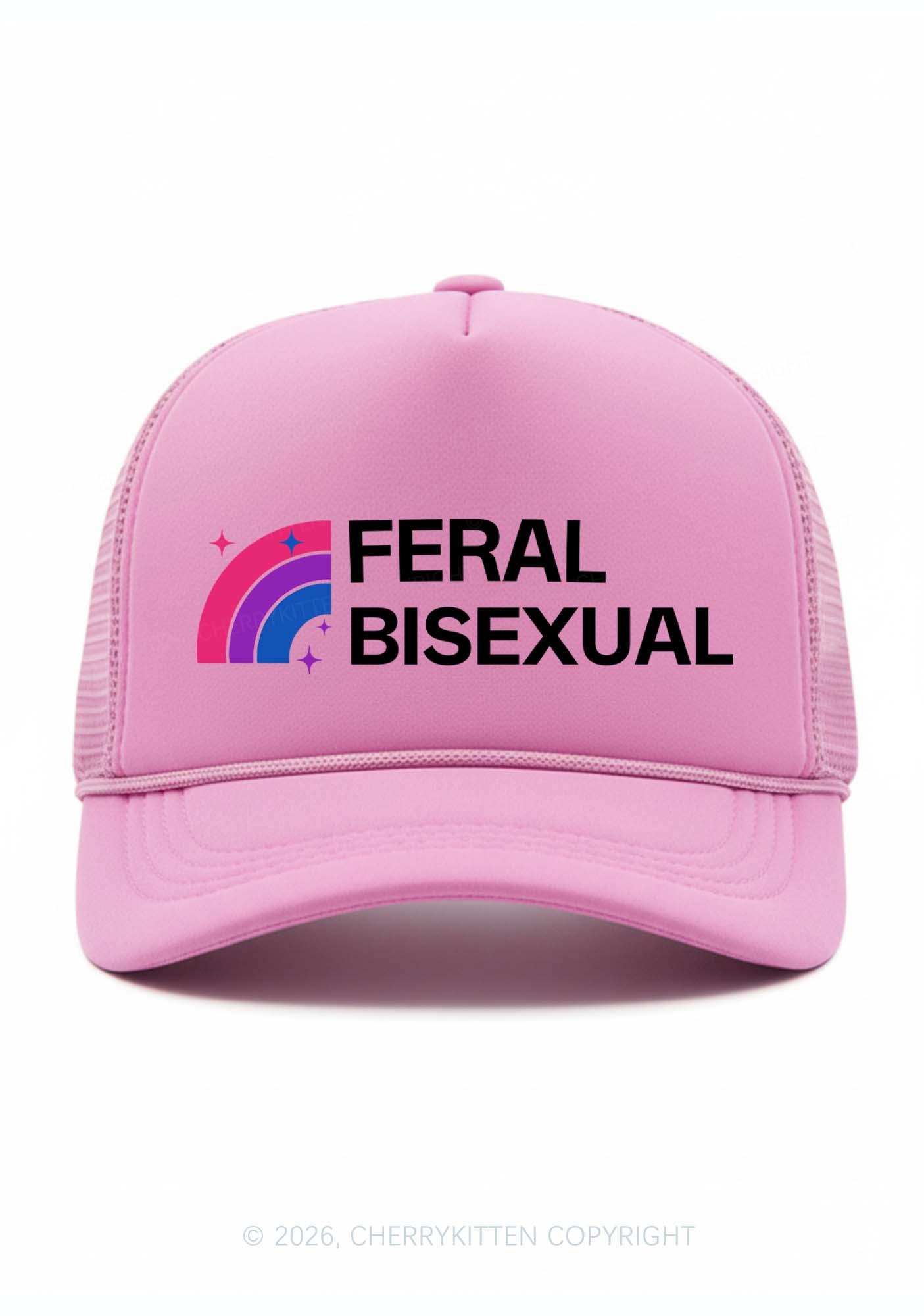 Feral Bisexual Pride Y2K Trucker Hat Cherrykitten