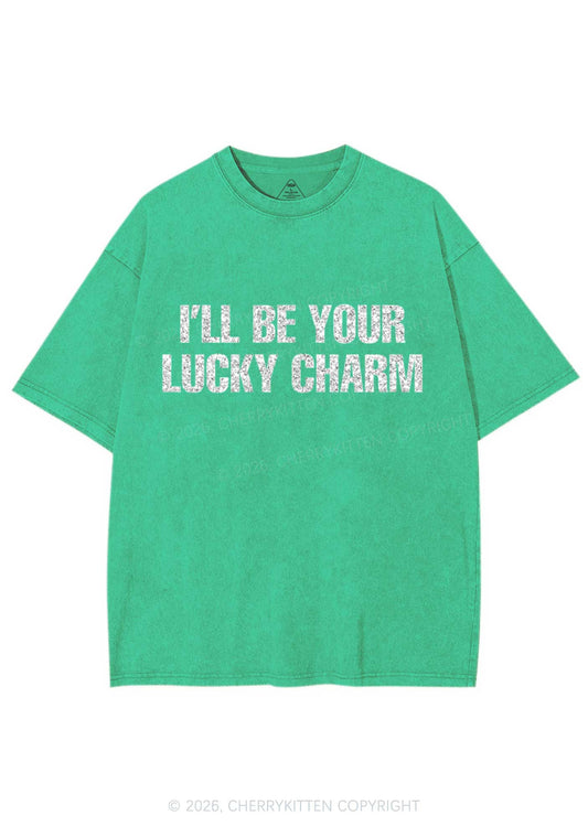 Glitter Be Your Lucky Charm St Patricks Y2K Shirts Washed Tee Cherrykitten