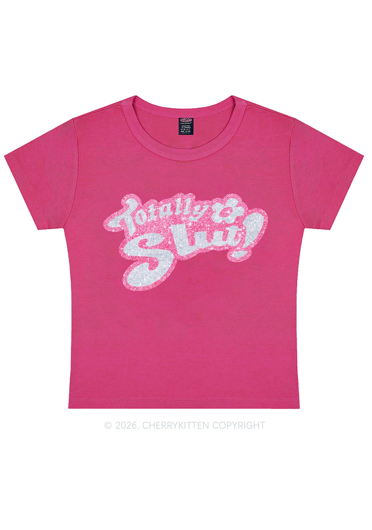 Glitter Totally Slxt Y2K Baby Tee Cherrykitten