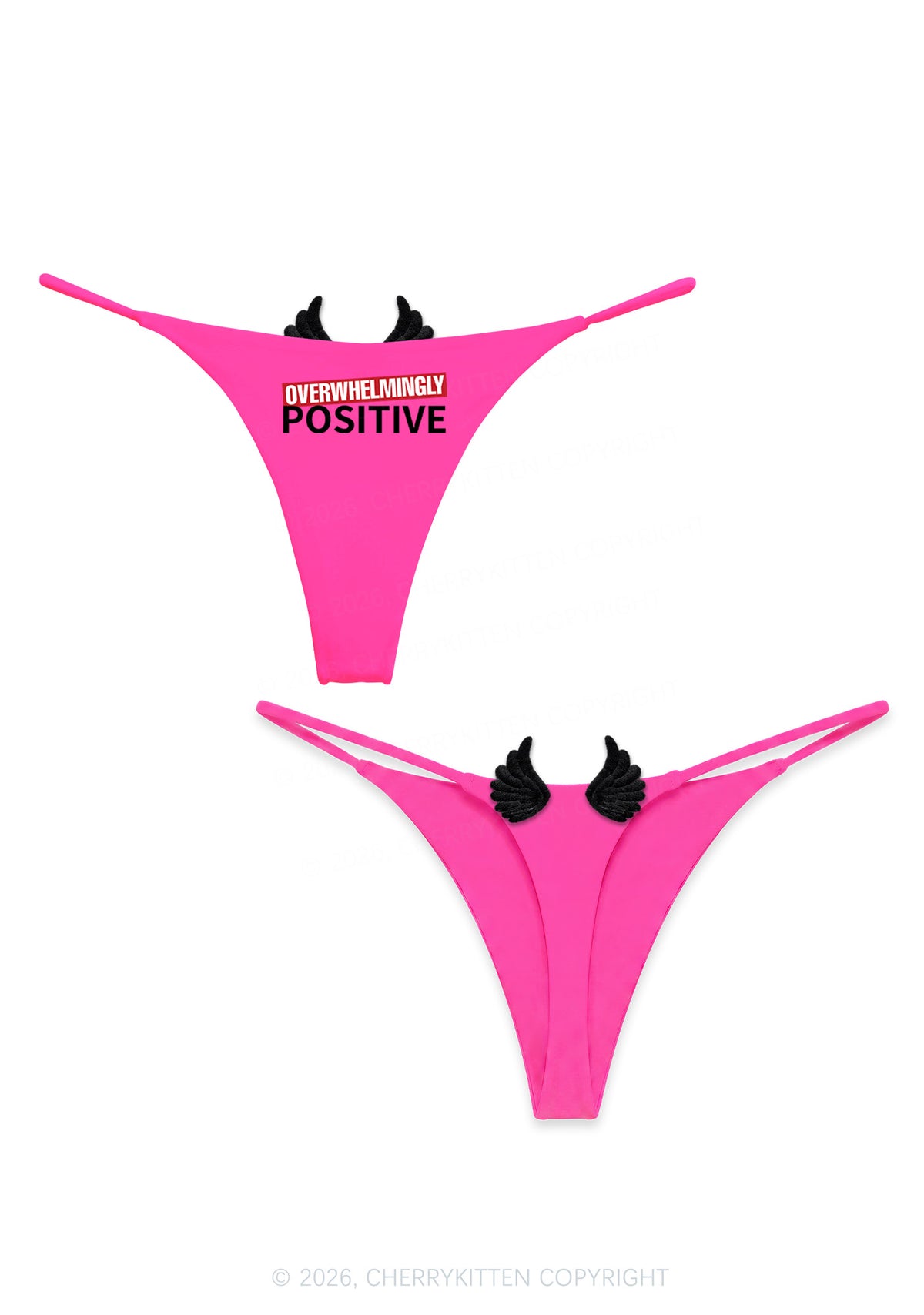 Overwhelmingly Positive Y2K Goth Angel Wings Bikini String Thong Cherrykitten