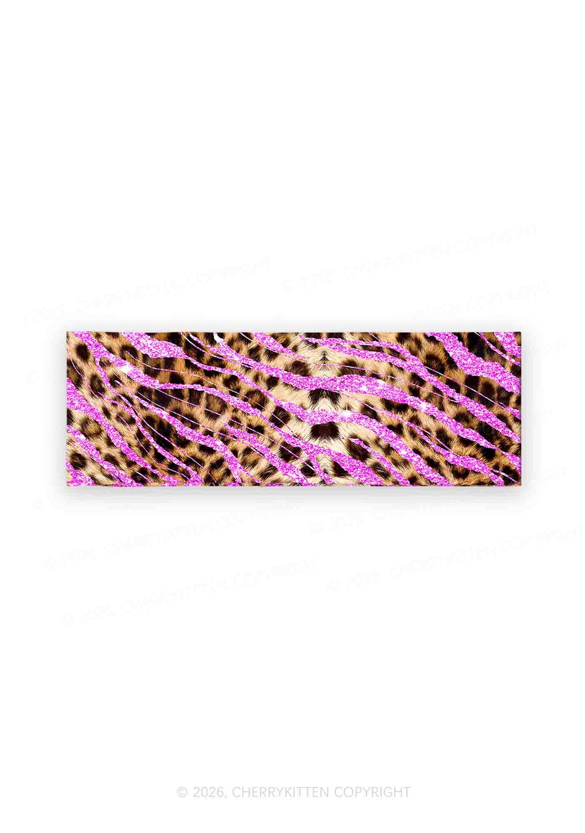 Sparkle Pink Leopard Y2K Print Headband Cherrykitten