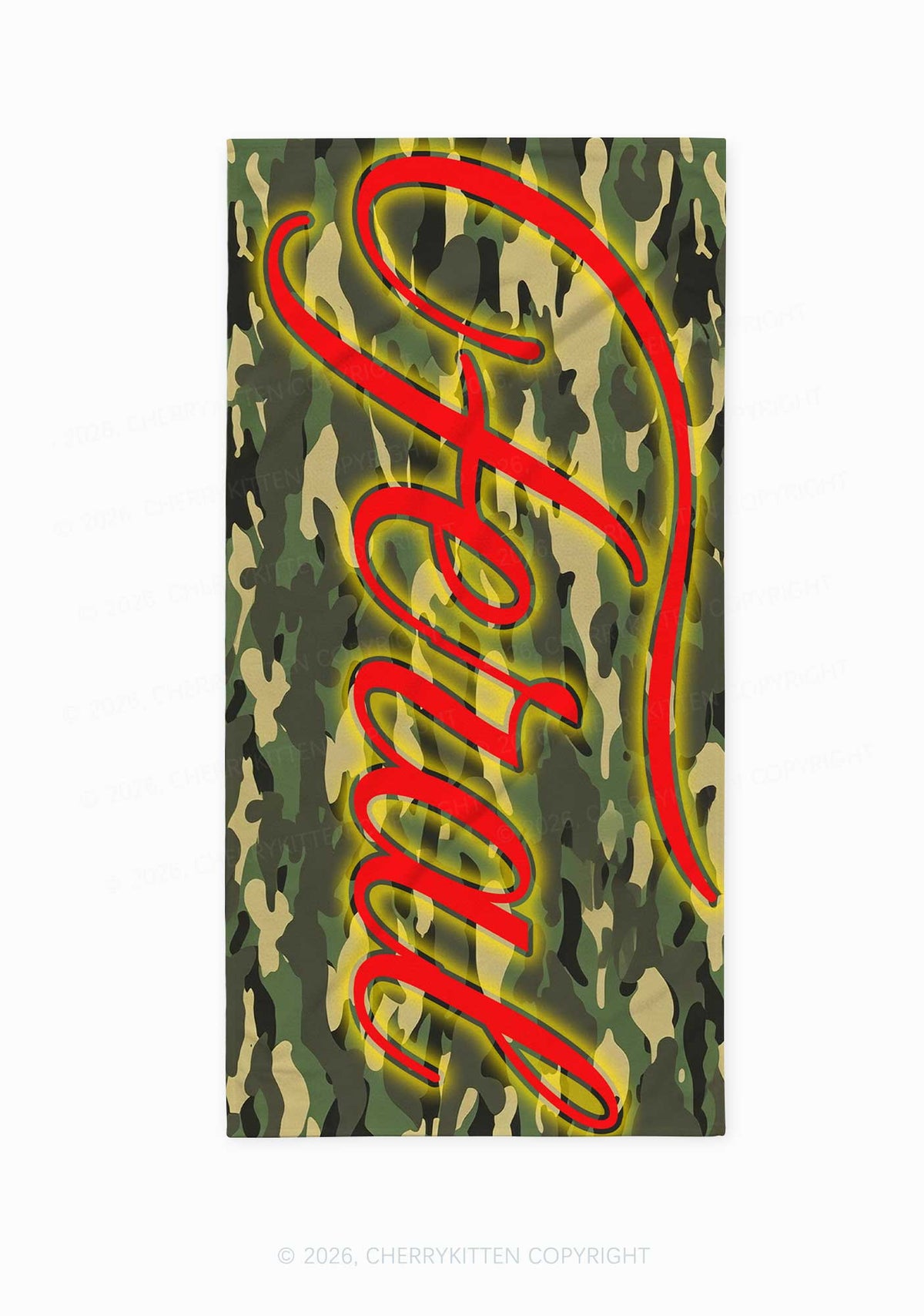 Feral Camo Y2K Beach Towel Cherrykitten