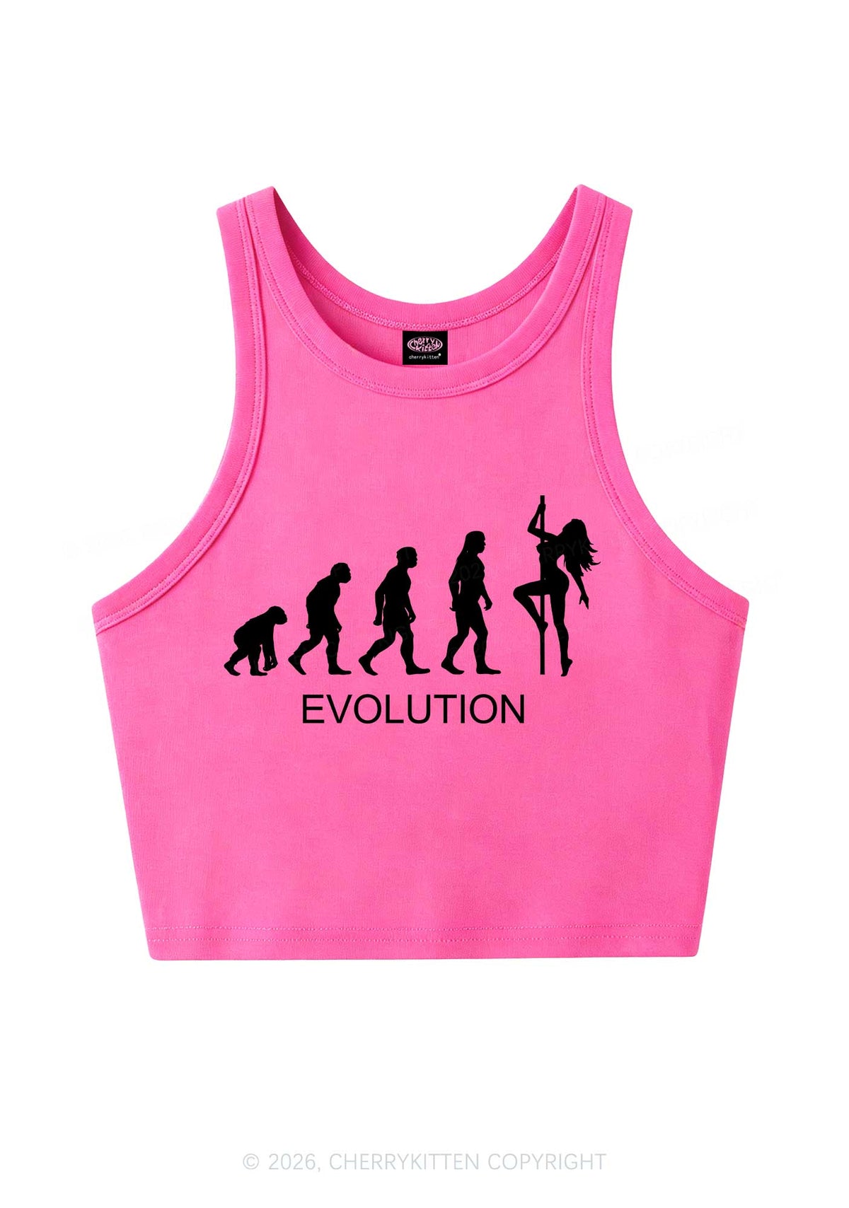 Evolution Pole Dancer Silhouette Y2K Crop Tank Top Cherrykitten