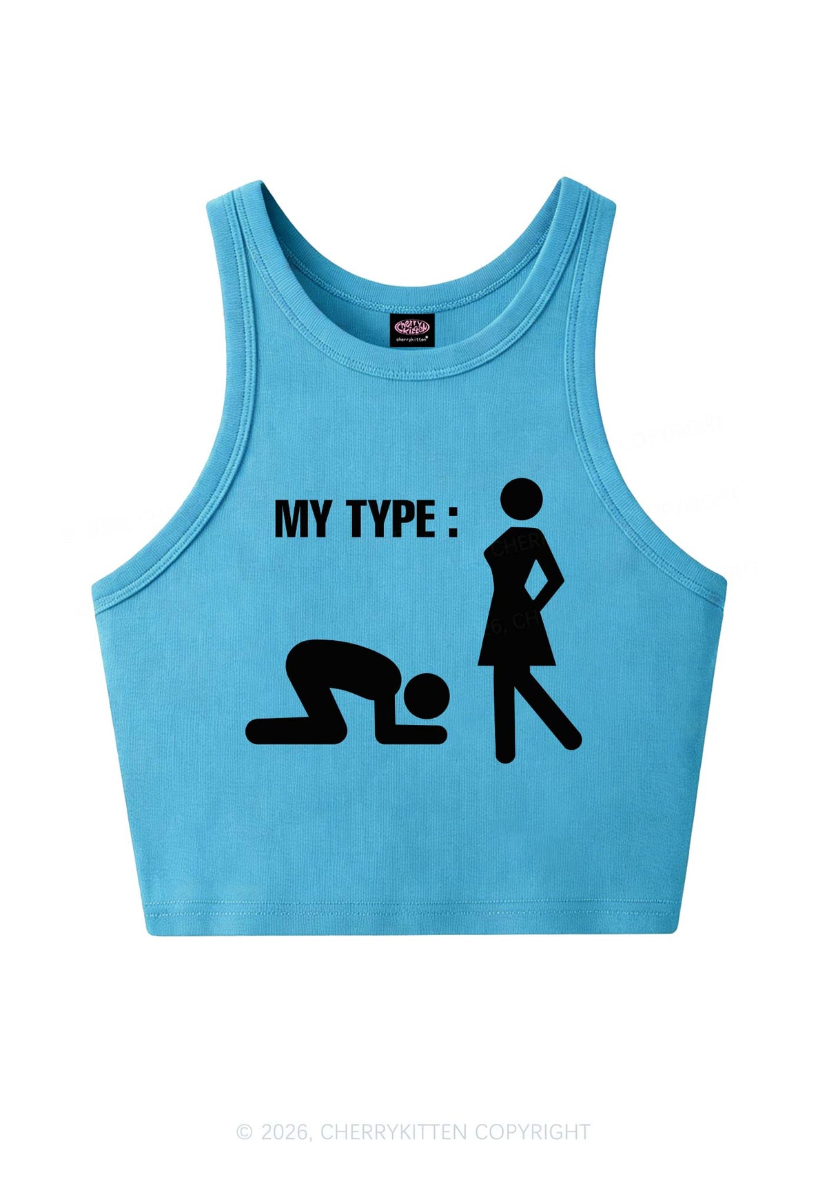 My Type Kneeling Male Y2K Crop Tank Top Cherrykitten