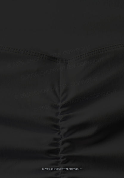Halloween Anatomical Pelvis Y2K Print Gym Shorts Cherrykitten