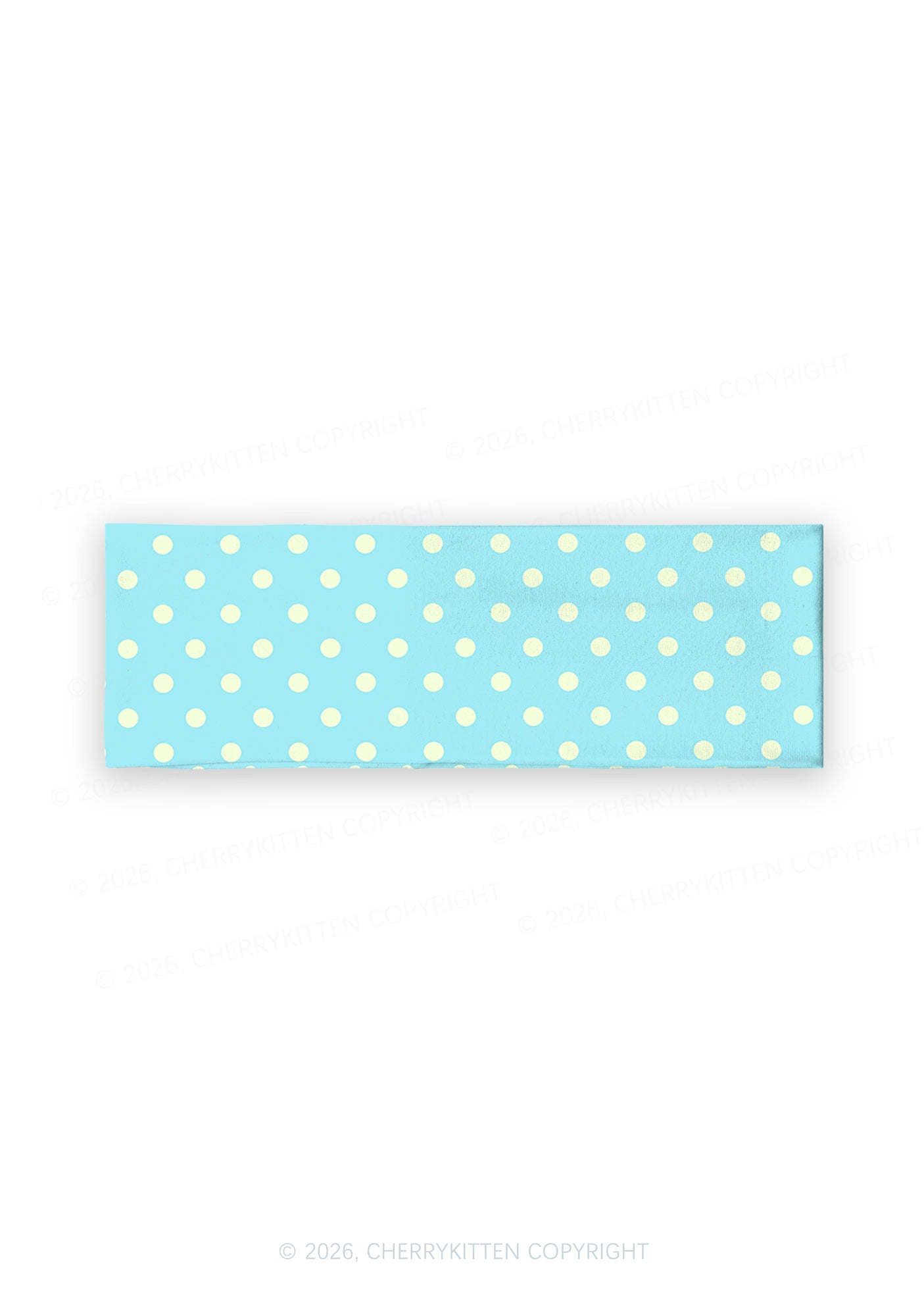 Yellow Dots On Blue Y2K Print Headband Cherrykitten