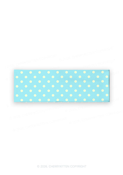 Yellow Dots On Blue Y2K Print Headband Cherrykitten