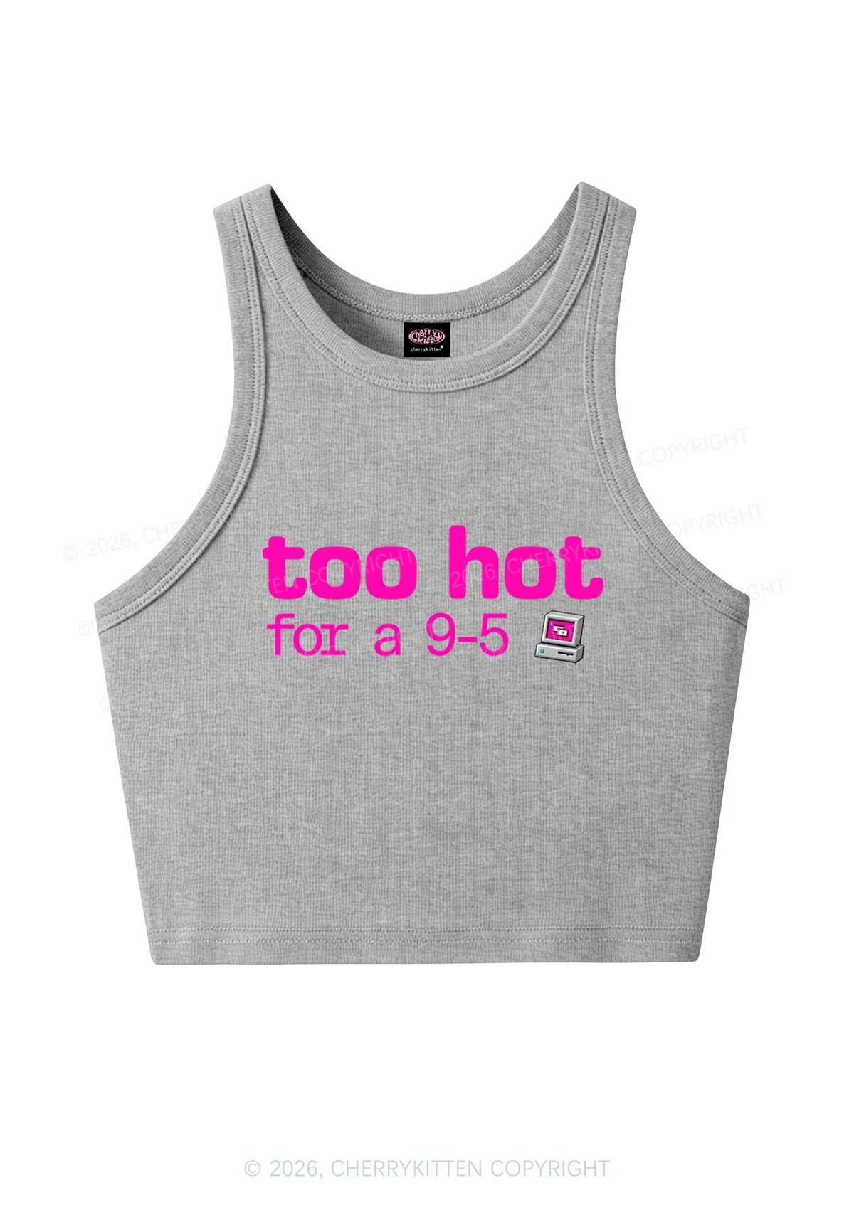 Too Hot For Nine To Five Y2K Crop Tank Top Cherrykitten