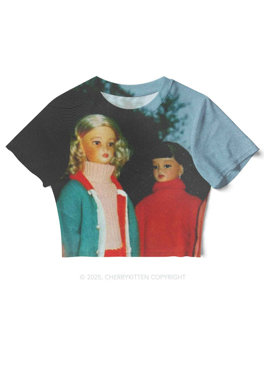 Girl Doll Y2K Mesh Crop Top Cherrykitten