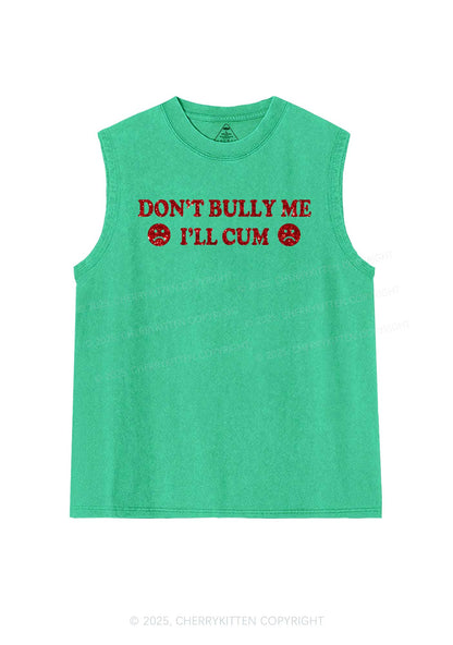 Glitter Dont Bully Me Y2K Washed Muscle Tank Cherrykitten