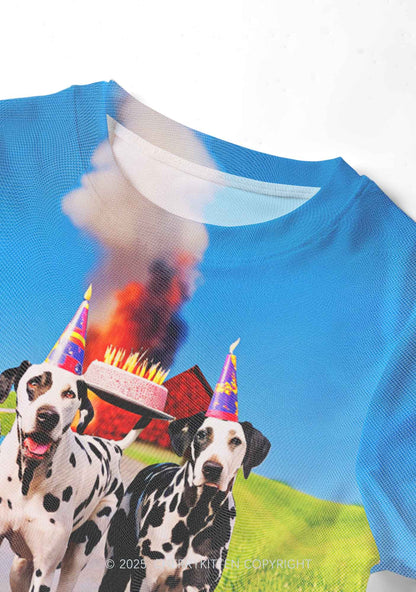 Dogs Birthday Party Y2K Mesh Crop Top Cherrykitten