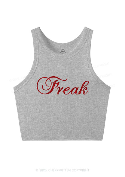 Glitter Freak Y2K Crop Tank Top Cherrykitten