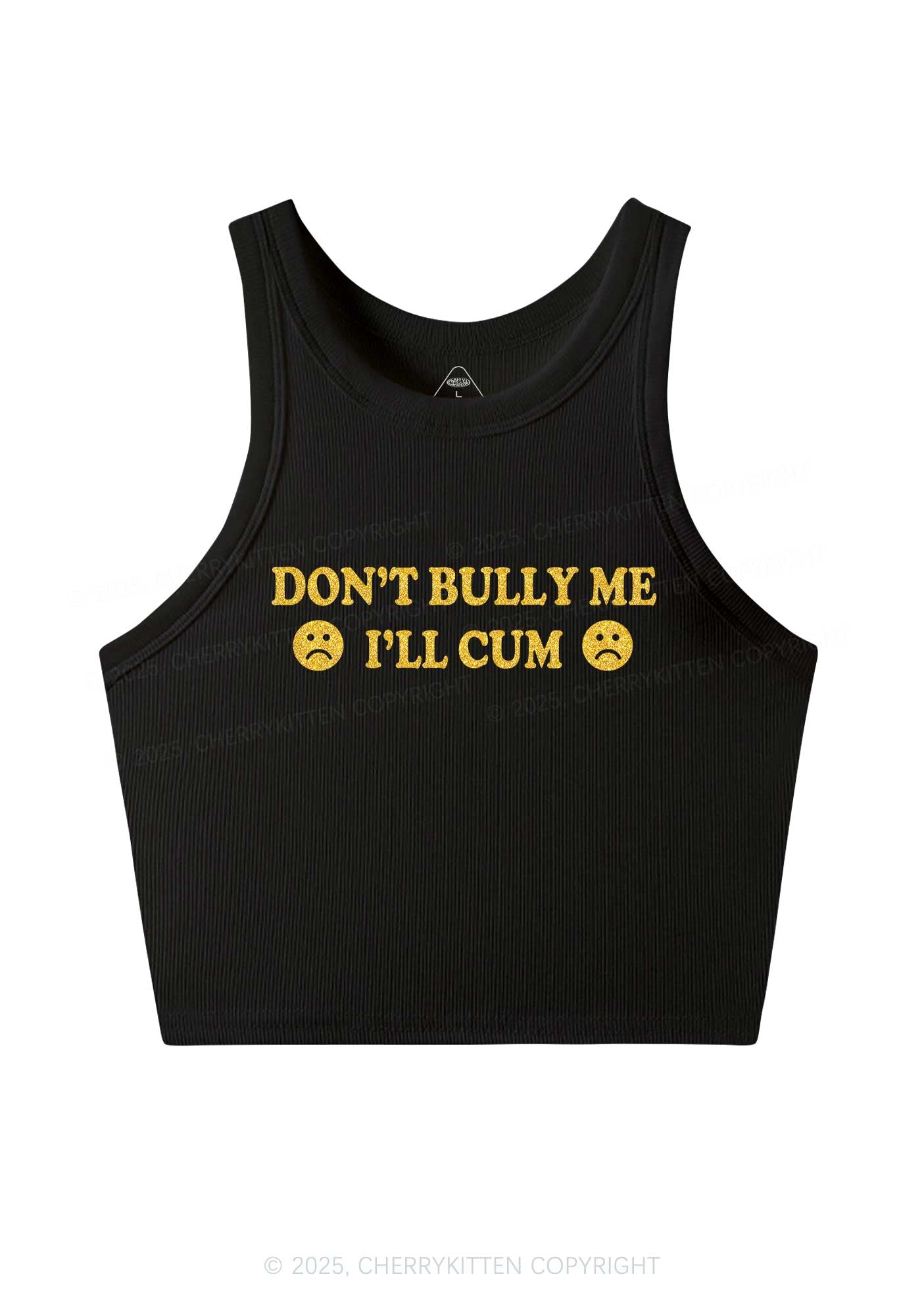 Glitter Dont Bully Me Y2K Crop Tank Top Cherrykitten