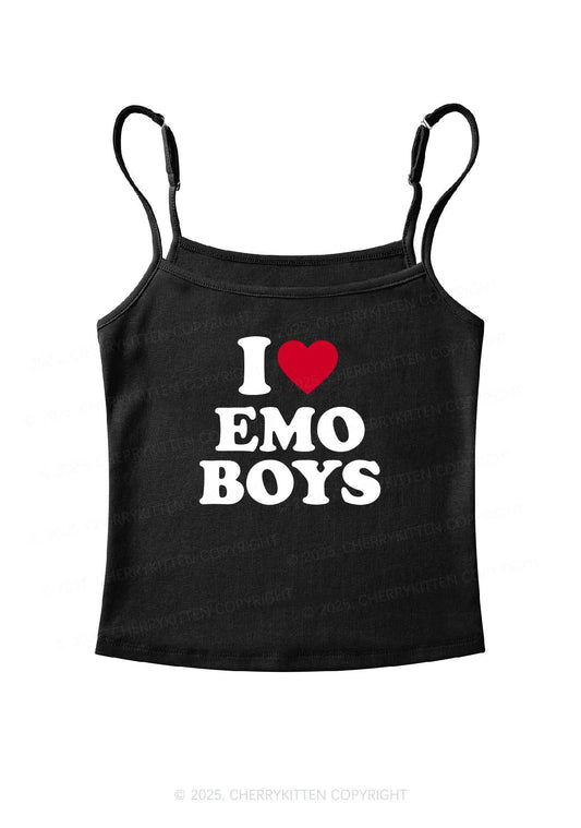 I Love Emo Boys Y2K Spaghetti Strap Cami Cherrykitten