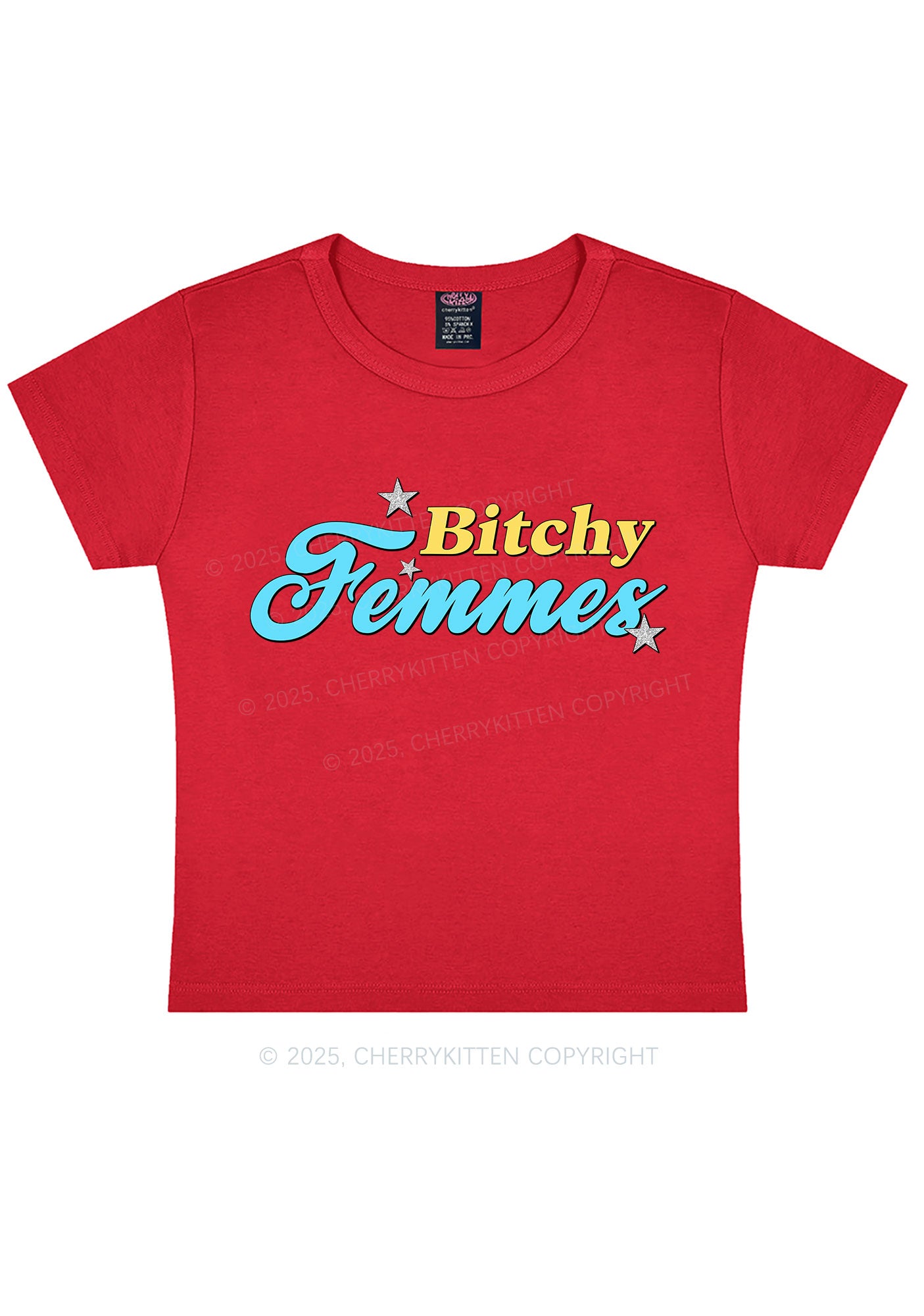 Bxtchy Femmes Pride Y2K Baby Tee Cherrykitten