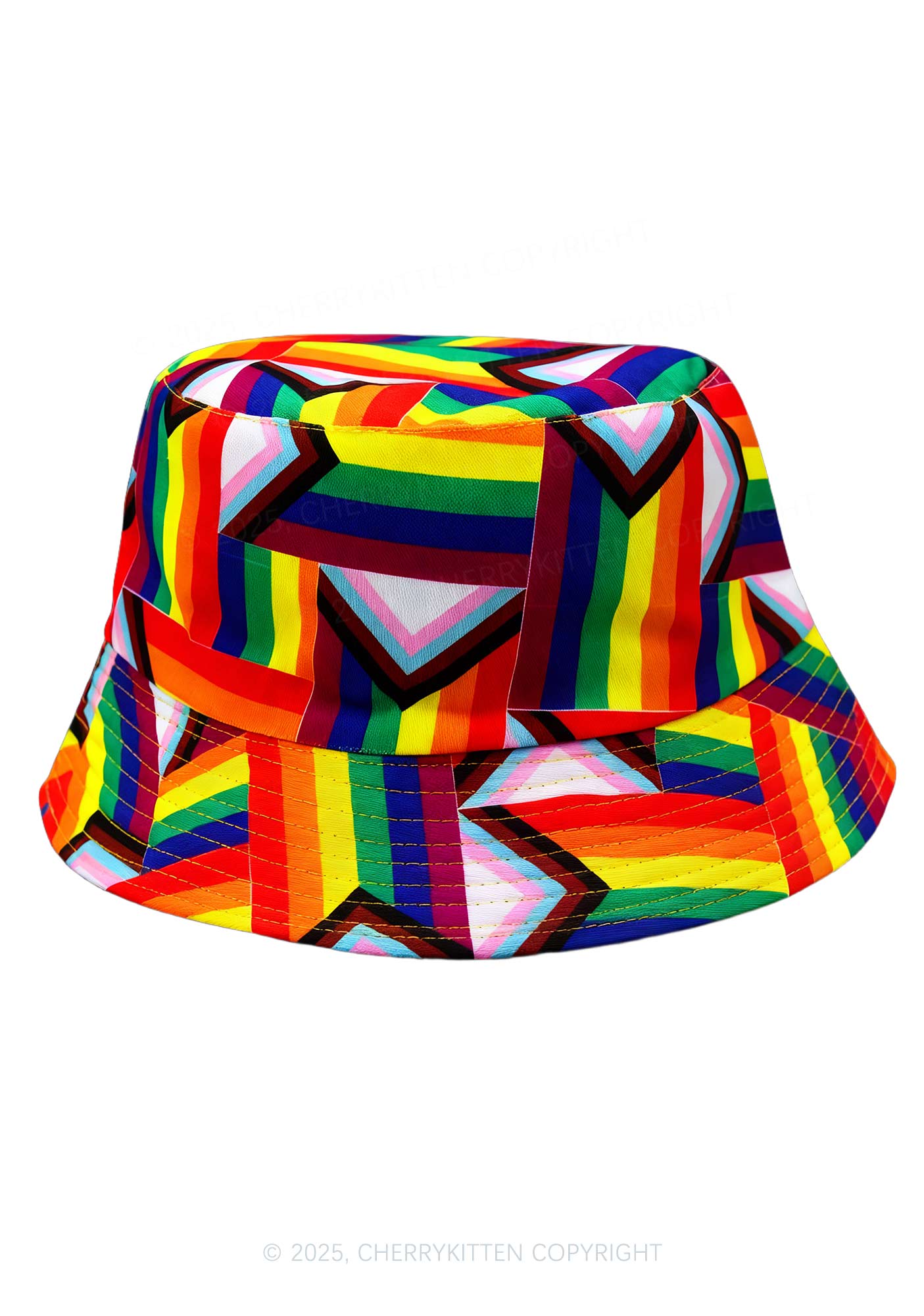 Geometric Rainbow Double Side Wear Pride Y2K Bucket Hat Cherrykitten