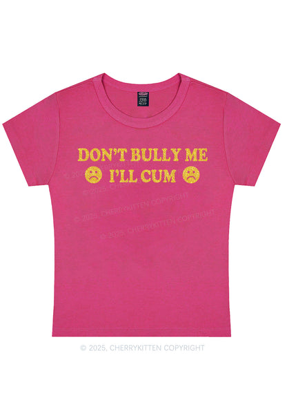 Glitter Dont Bully Me Y2K Baby Tee Cherrykitten