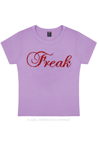 Glitter Freak Y2K Baby Tee Cherrykitten