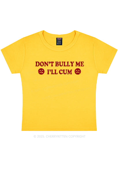 Glitter Dont Bully Me Y2K Baby Tee Cherrykitten