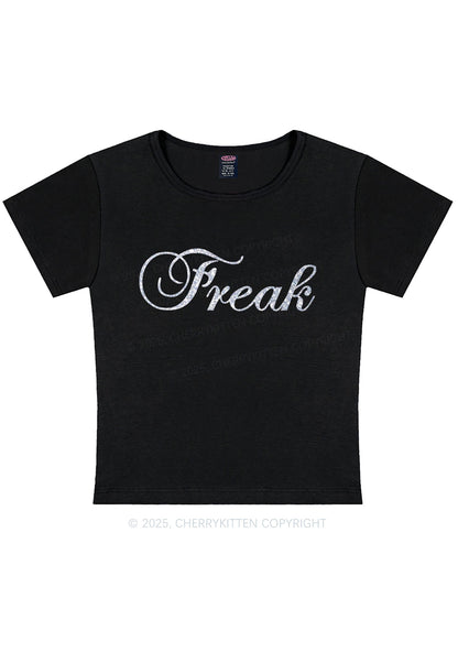 Glitter Freak Y2K Baby Tee Cherrykitten
