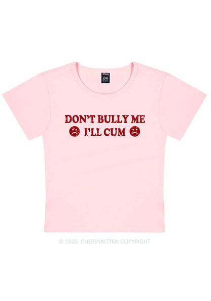 Glitter Dont Bully Me Y2K Baby Tee Cherrykitten