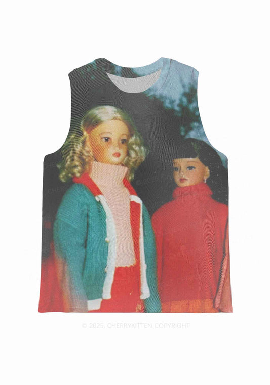 Girl Doll Y2K Mesh Muscle Tank Cherrykitten