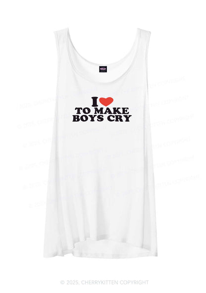 Love To Make Boys Cry Y2K Sheer Boyfriend Tank Cherrykitten