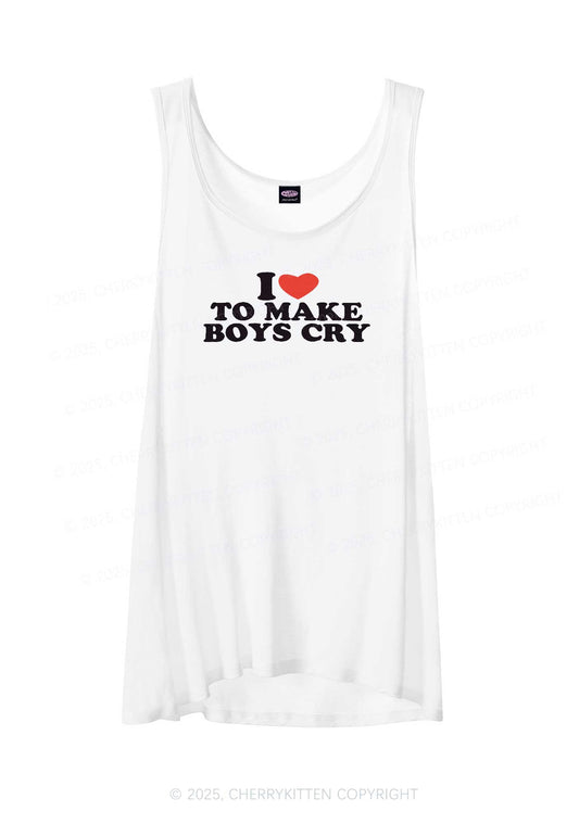 Love To Make Boys Cry Y2K Sheer Boyfriend Tank Cherrykitten