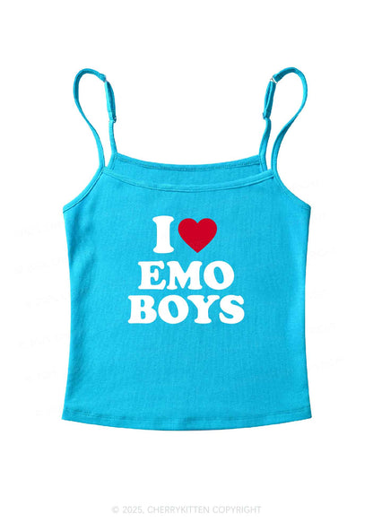 I Love Emo Boys Y2K Spaghetti Strap Cami Cherrykitten