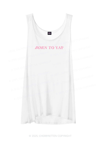 Born To Yap Y2K Sheer Boyfriend Tank Cherrykitten