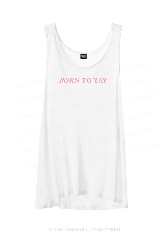 Born To Yap Y2K Sheer Boyfriend Tank Cherrykitten