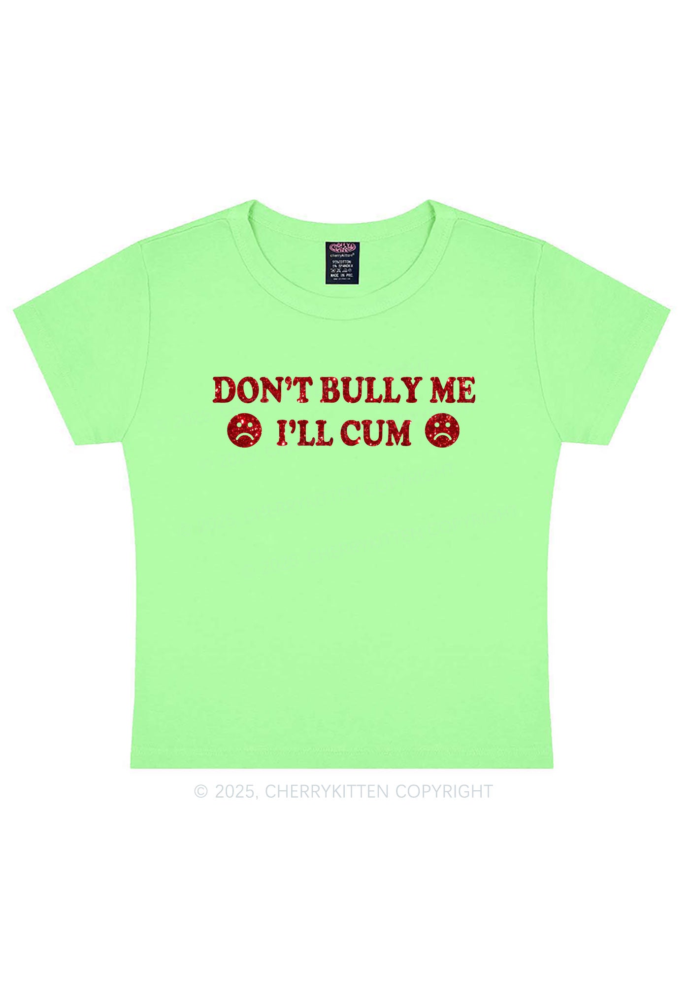 Glitter Dont Bully Me Y2K Baby Tee Cherrykitten