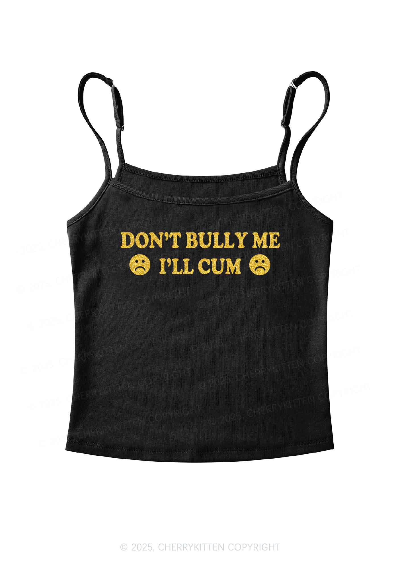 Glitter Dont Bully Me Y2K Spaghetti Strap Cami Cherrykitten