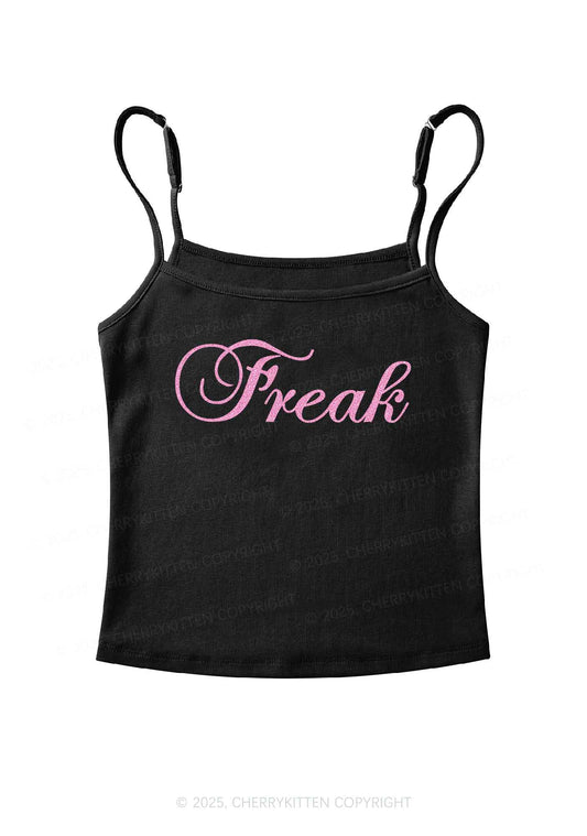 Glitter Freak Y2K Spaghetti Strap Cami Cherrykitten