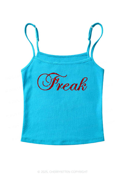 Glitter Freak Y2K Spaghetti Strap Cami Cherrykitten
