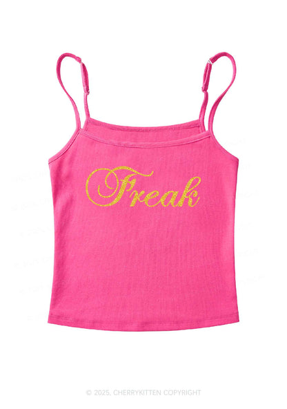 Glitter Freak Y2K Spaghetti Strap Cami Cherrykitten