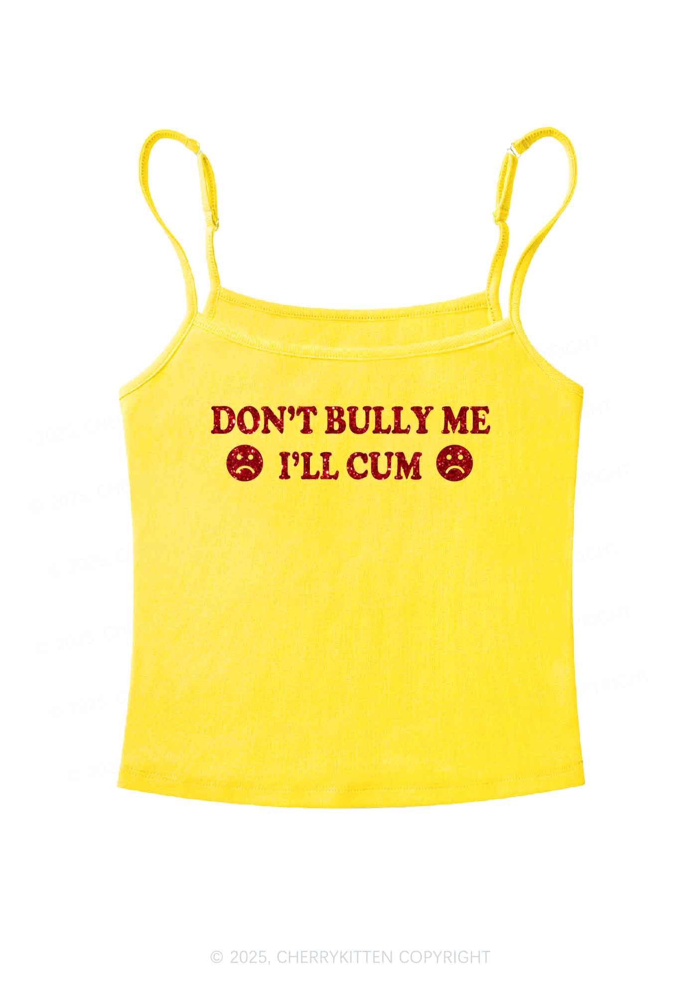 Glitter Dont Bully Me Y2K Spaghetti Strap Cami Cherrykitten