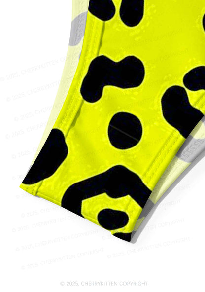 Neon Leopard Y2K Print Bikini Set Cherrykitten