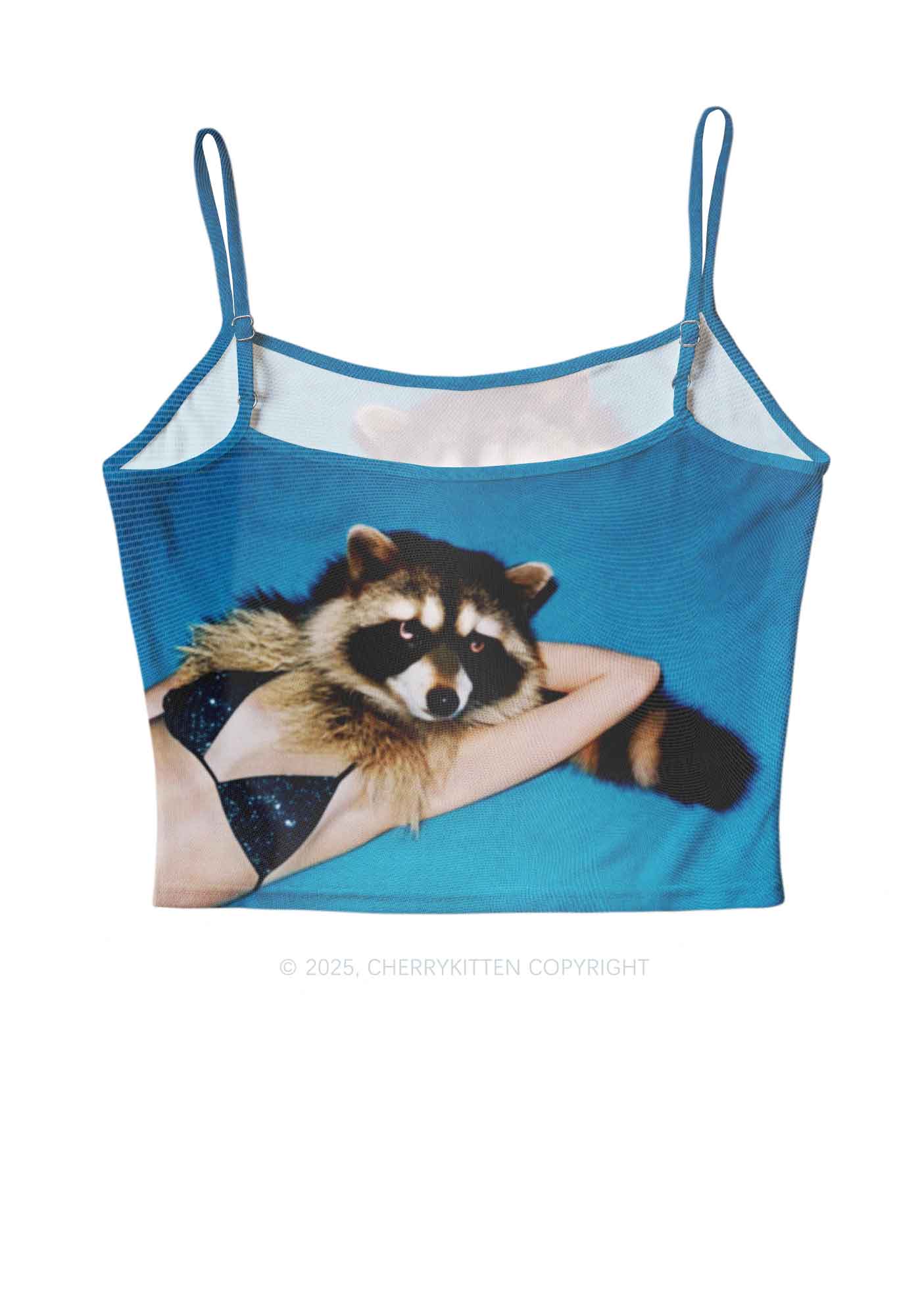 Bikini Raccoon Y2K Mesh Cami Tank Cherrykitten