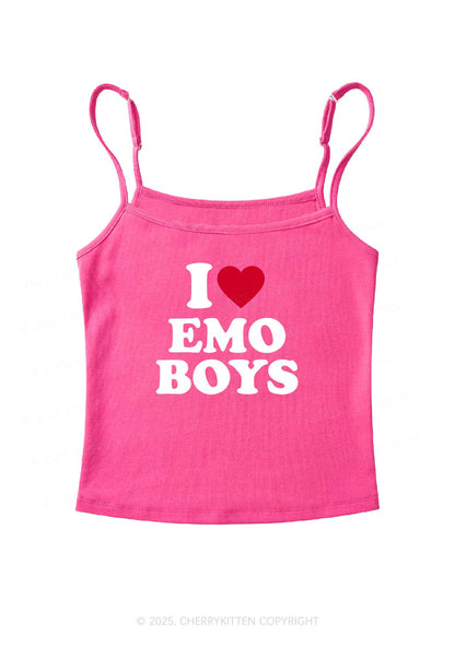 I Love Emo Boys Y2K Spaghetti Strap Cami Cherrykitten