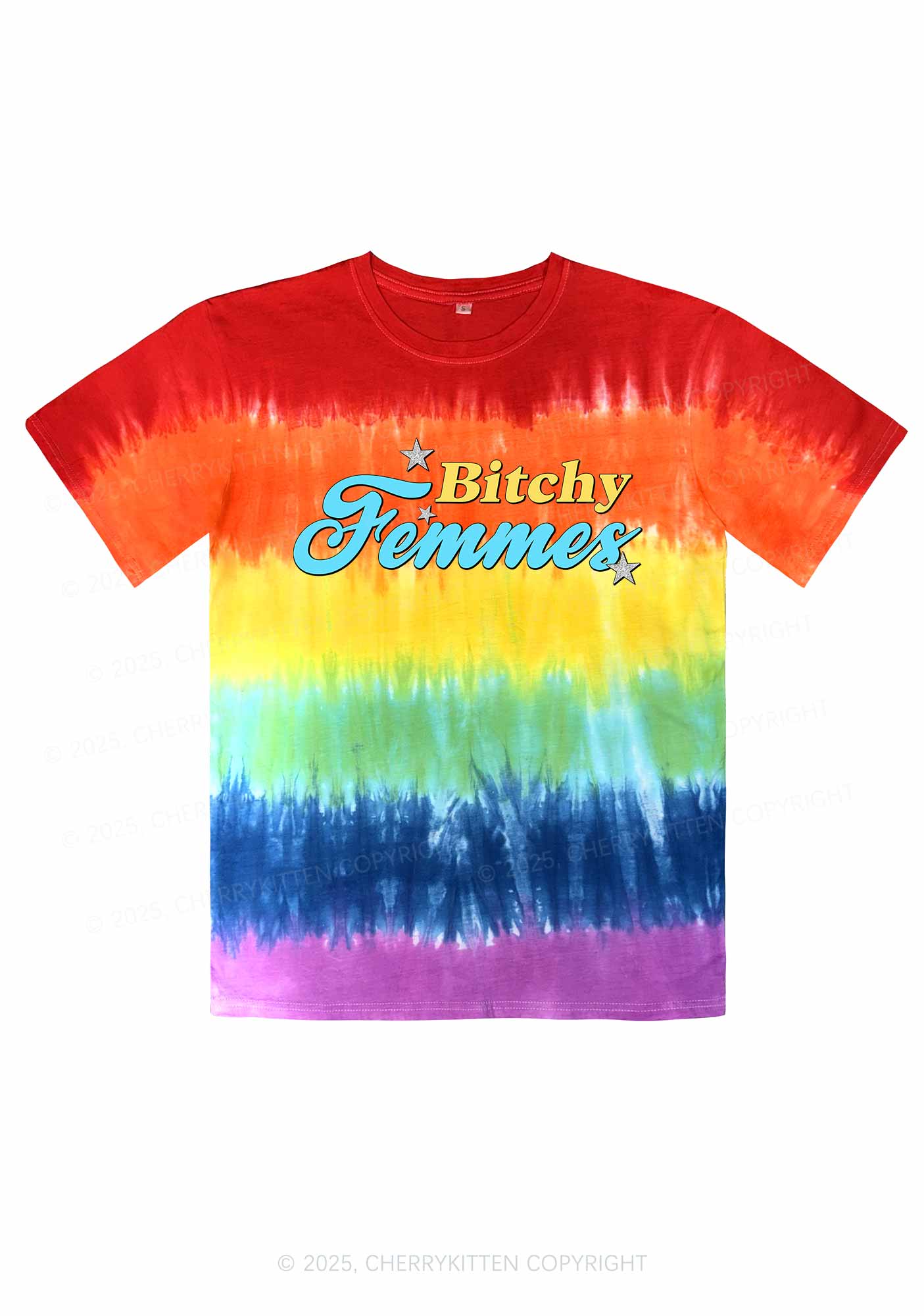 Bxtchy Femmes Pride Y2K Tie Dye Shirts Cherrykitten